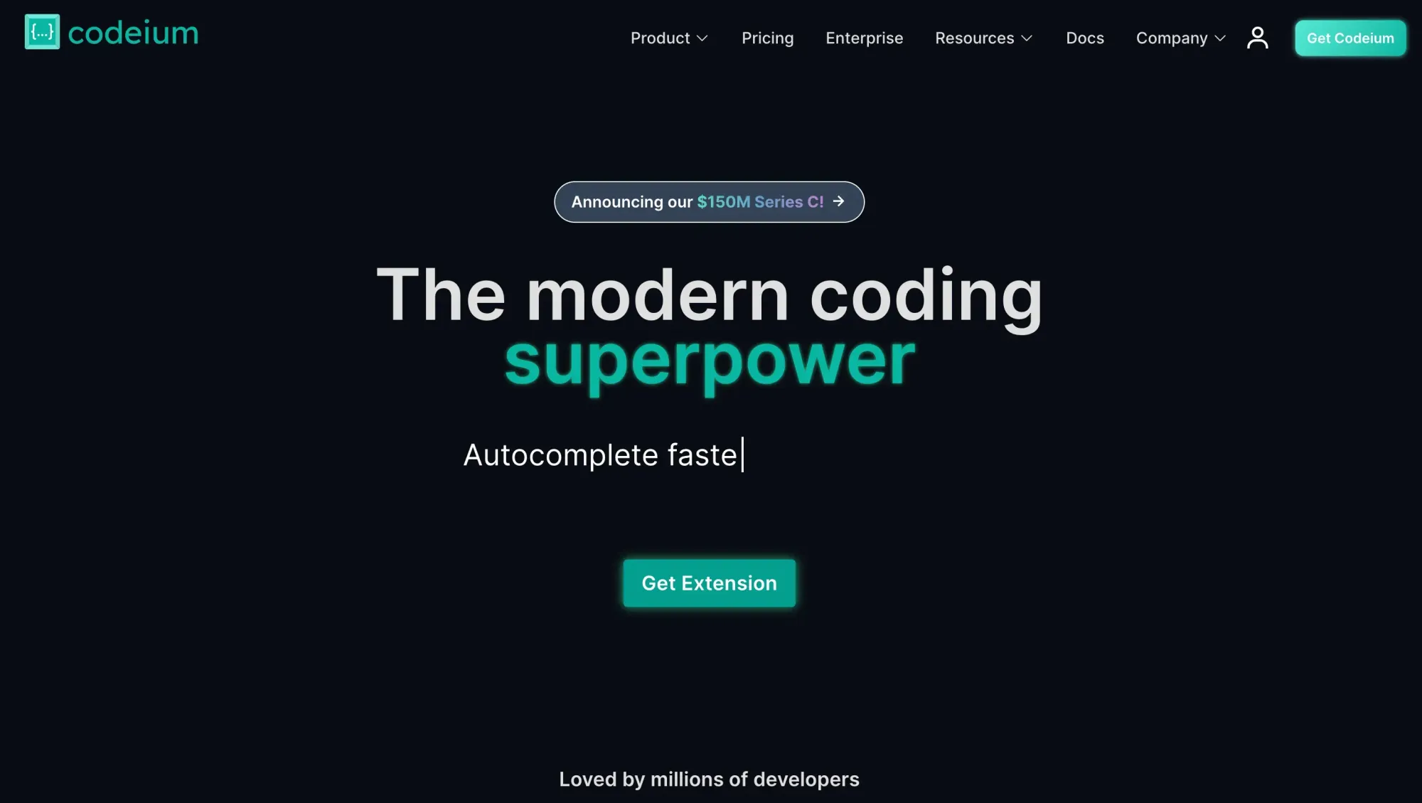 2024년 당시 Codeium 공식 사이트