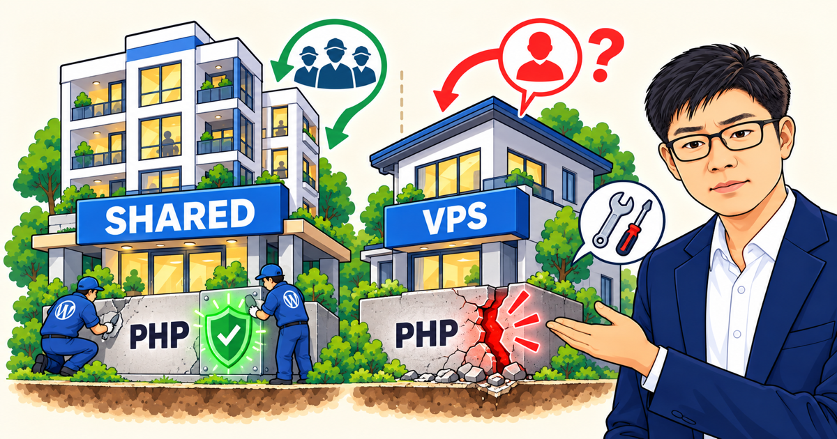 VPS와 렌탈 서버의 차이를 설명하는 따뜻한기술 양진석 대표 일러스트